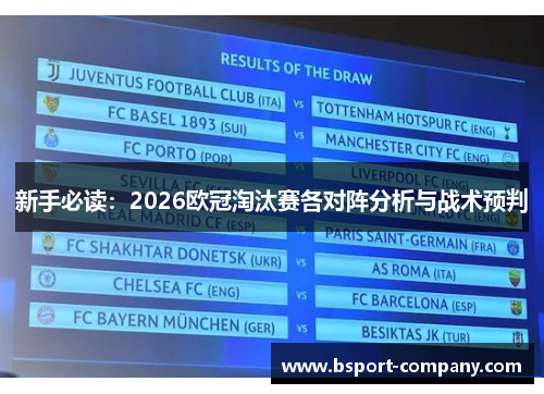 新手必读：2026欧冠淘汰赛各对阵分析与战术预判